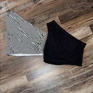 H&M Black and White Striped One Shoulder Cropped Tank Top Bundle